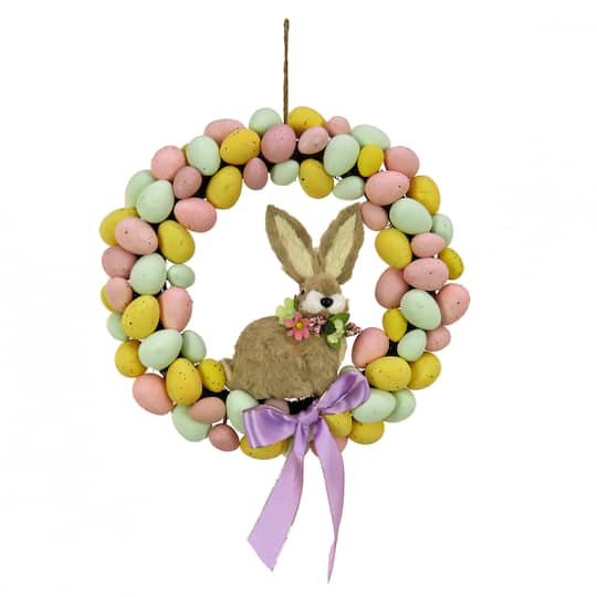 16&#x22; Egg Wreath with Bunny Center